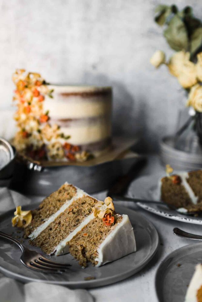 Spiced carrot cake with white chocolate buttercream