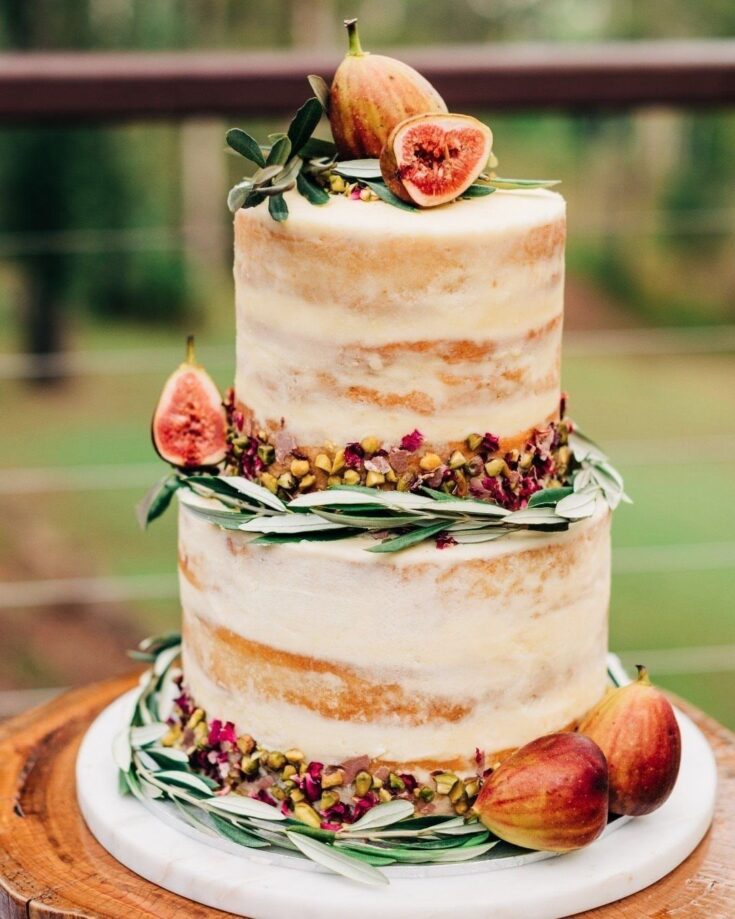 Fig naked wedding cake