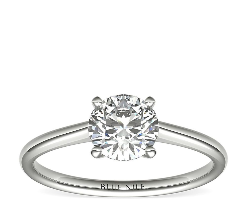 Trio micropave diamond engagement ring