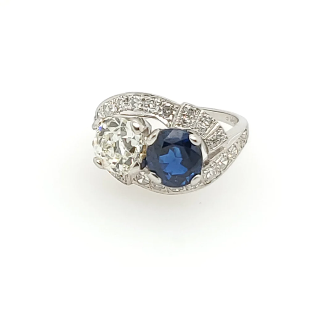 retro 1950s sapphire and diamond ring.