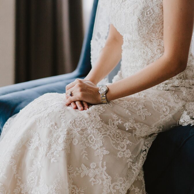 Bride wearing a watch