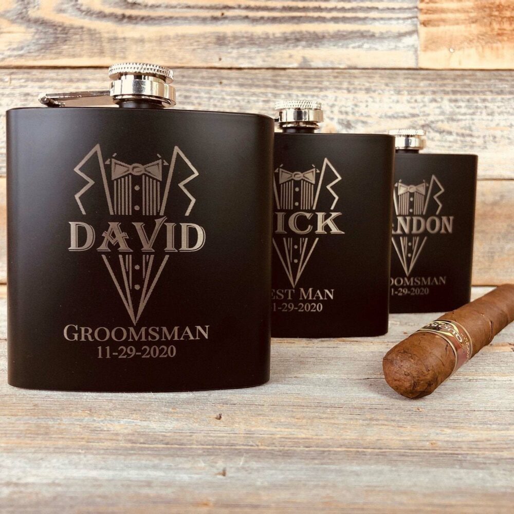 Customized groomsmen flask