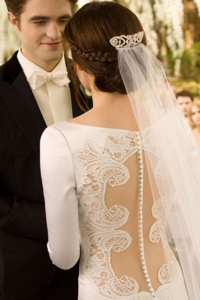 Back detail of Bella's wedding dress in Breaking Dawn