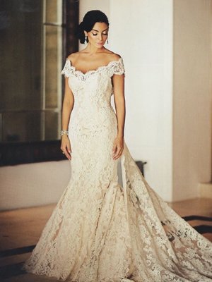 Courtney Mazza in Ines Di Santo wedding dress