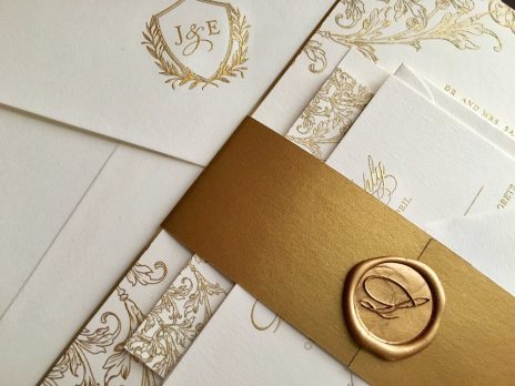 Elegant gold wedding invite
