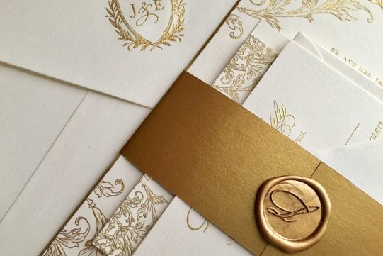 Elegant gold wedding invite