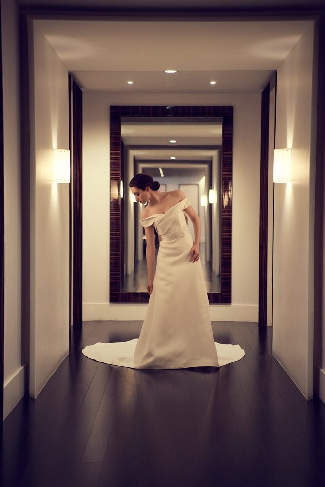 Emmy Rossum's wedding dress by Carolina Herrera