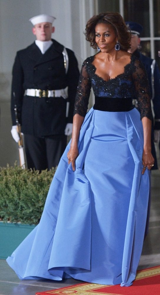 Michelle Obama wearing Herrera for 2014 state dinner