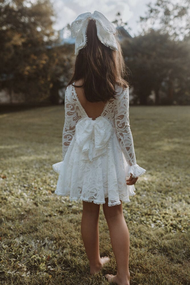 Mini lace twirl dress