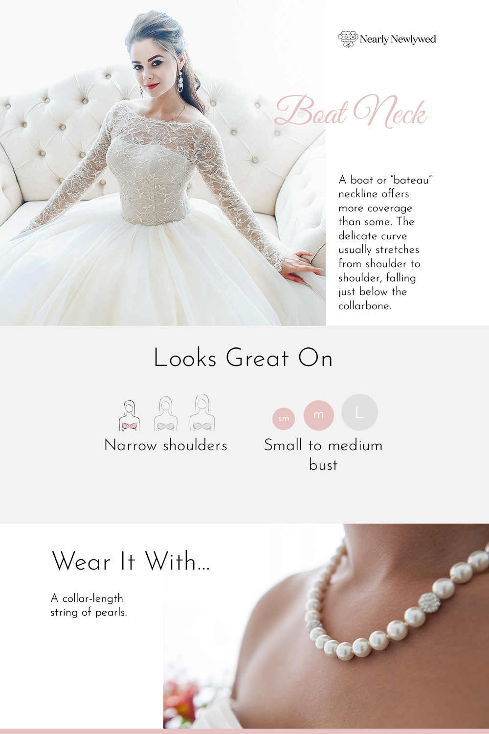 Boat Neck Wedding Dress Neckline Infographic