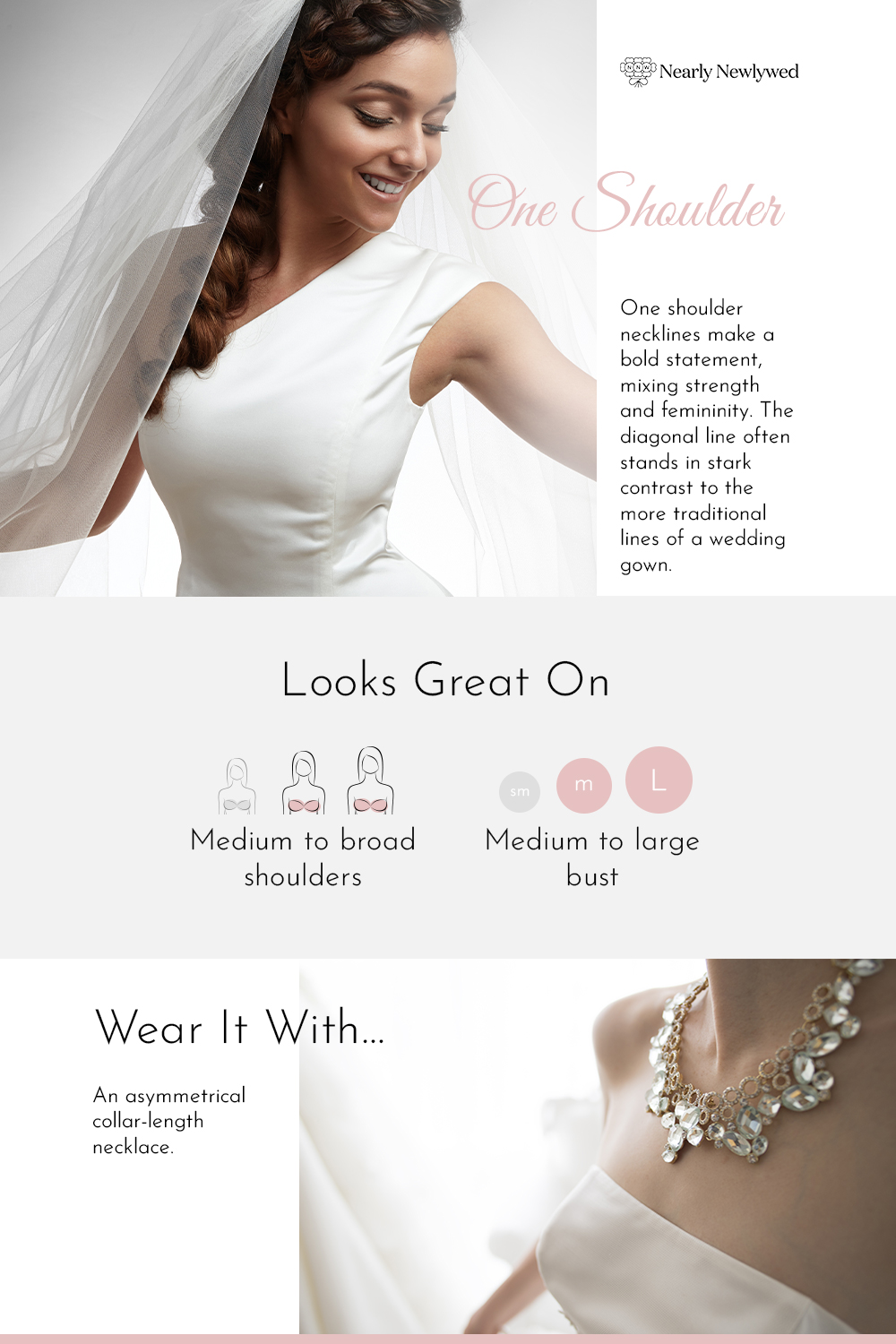 One Shoulder Wedding Dress Neckline Infographic
