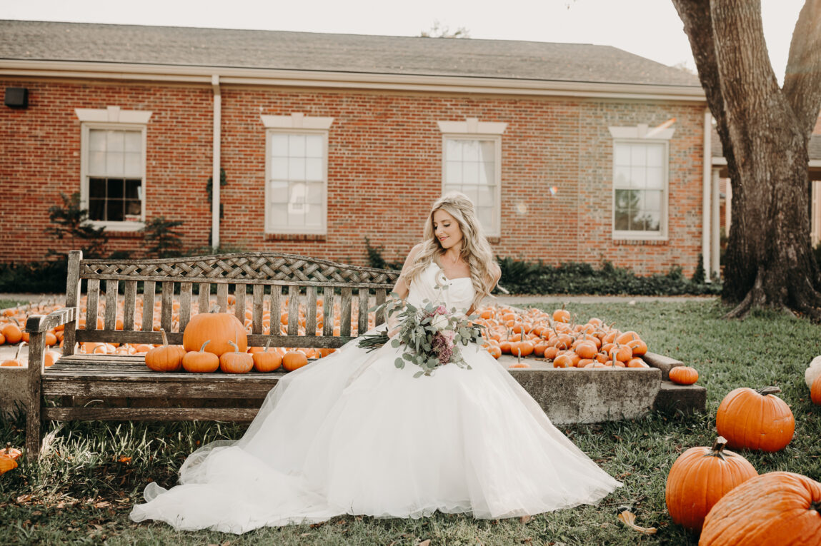 Pumpkin fall wedding photos