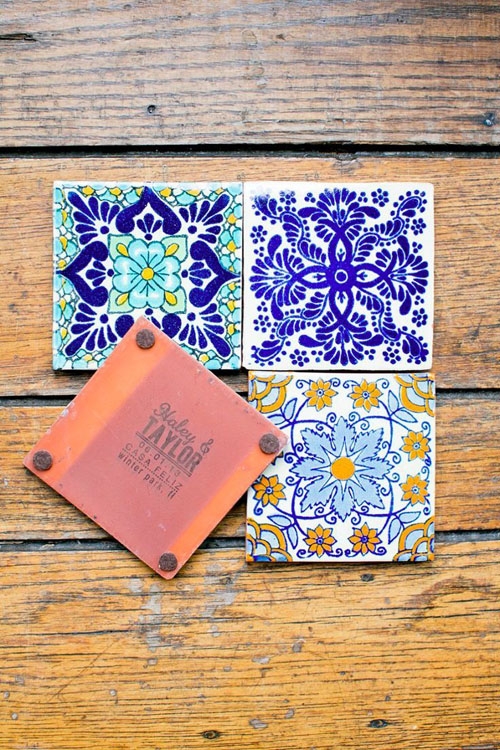 Personalized tile coasters