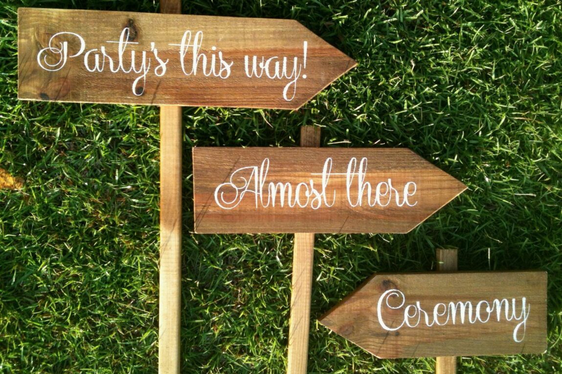 Personalized Rustic Wooden Directional Signs (Set of 5) from Sweet NC Collective