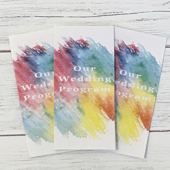 tri-fold watercolor free wedding program template