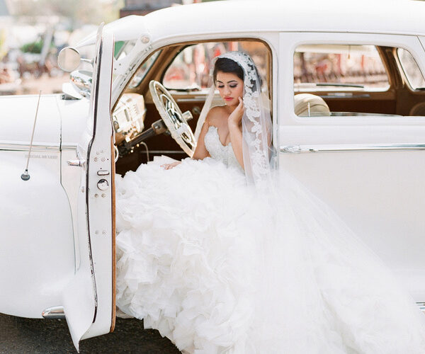 Pose With Your Dress Flowing Out Of A Classic Car