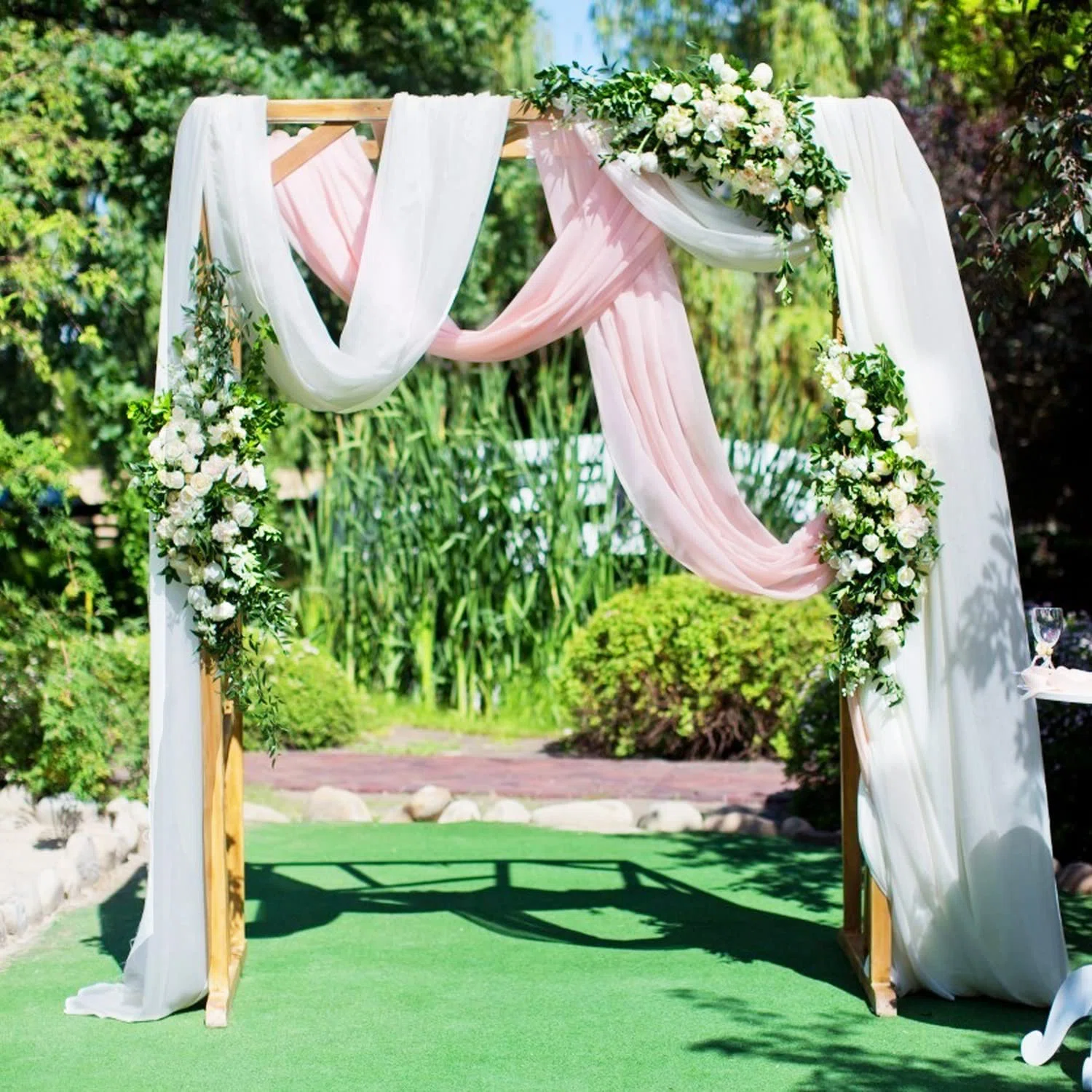 Floral wedding backdrop with flowers