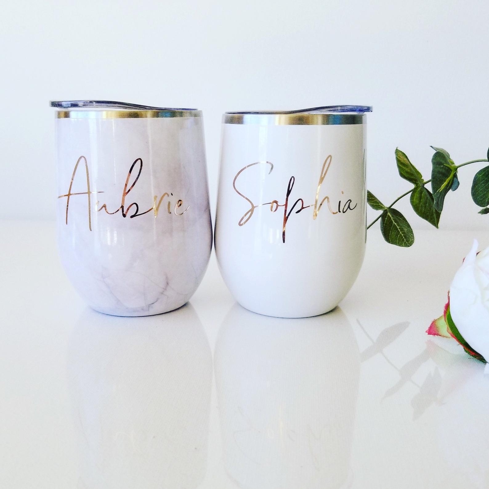 Personalized Wine Tumblers from Paola Brown Shop