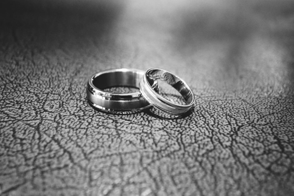 two wedding rings stacked on each other