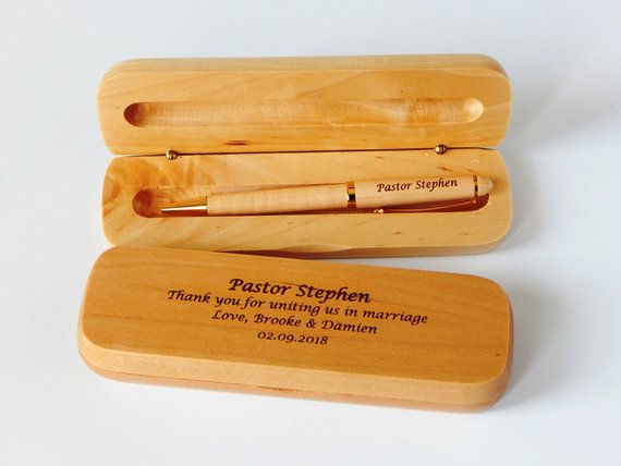 personalized wooden pen and box thank you gift