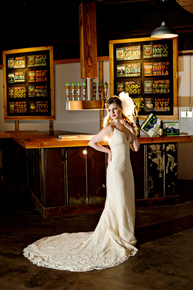 Microbrewery bridal portraits at Terrapin Beer Co. in Athens by Andie Freeman Photography