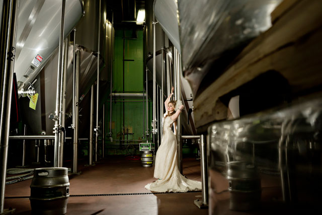 Microbrewery bridal portraits at Terrapin Beer Co. in Athens by Andie Freeman Photography