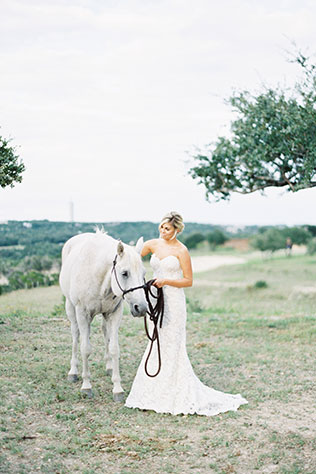 Simple and classic natural light Texas Hill Country bridal portraits on film by Anne Brookshire Photography