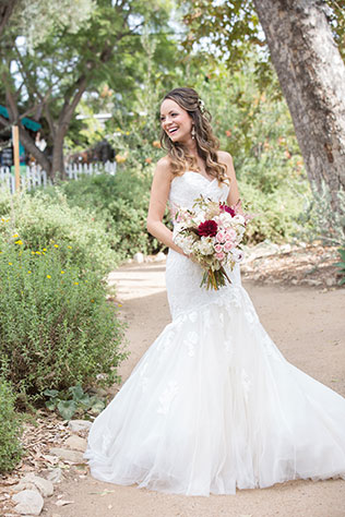 A romantic spring garden look for the bride and groom by Chloe Atnip Photography