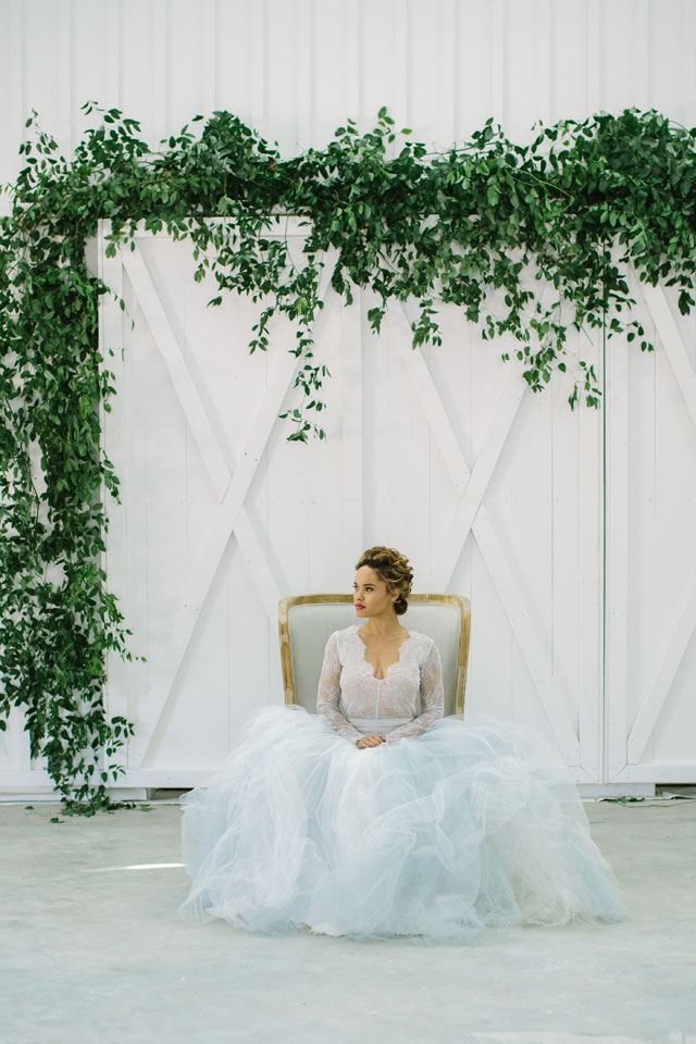 An airy and ethereal farmhouse bridal inspiration shoot with a Serenity blue gown by Ellen Ashton Photography