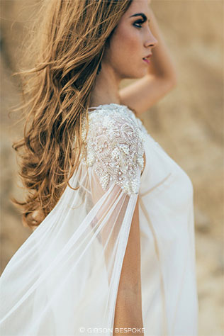 Lakshmi Beaded Crystal Pearl Silk Train by Gibson Bespoke: blog.nearlynewlywed.com/mdsm | 5 Trendy Handmade Bridal Accessories for 2015