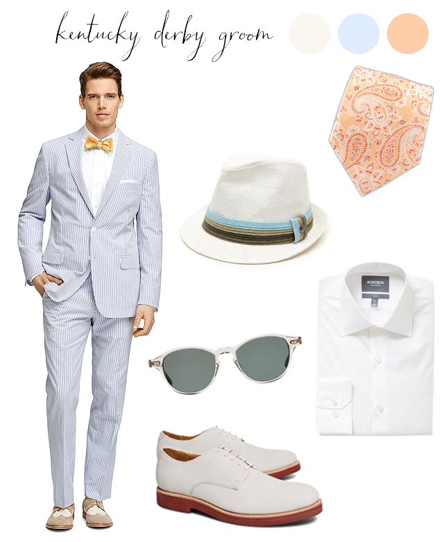 Kentucky Derby Inspired Groom: Men's Style in Baby Blue, Ivory and Peach