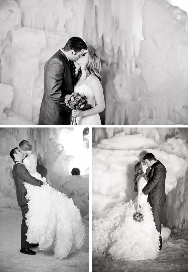 An ice castle styled shoot with red accents by Ali & Garrett Wedding Photographers || see more on blog.nearlynewlywed.com