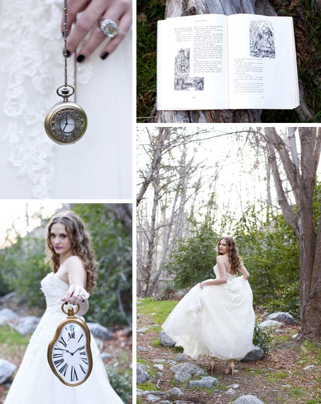 A whimsical Alice in Wonderland-styled bridal shoot by Alyssa Marie Photography || see more on blog.nearlynewlywed.com