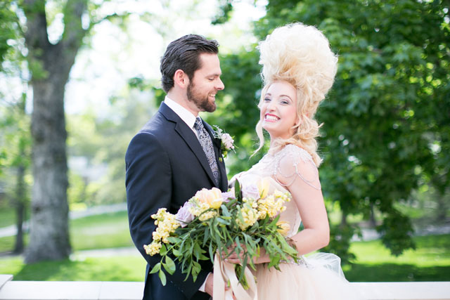 A glamorous Marie Antoinette wedding inspiration shoot at a historic mansion in Denver by Amy Caroline Photography