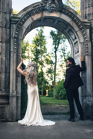 A whimsical Game of Thrones wedding inspiration shoot featuring dragon's breath florals, rich and regal colors and a gown that would impress Khaleesi herself by Ania Studios and In The 6ix Weddings