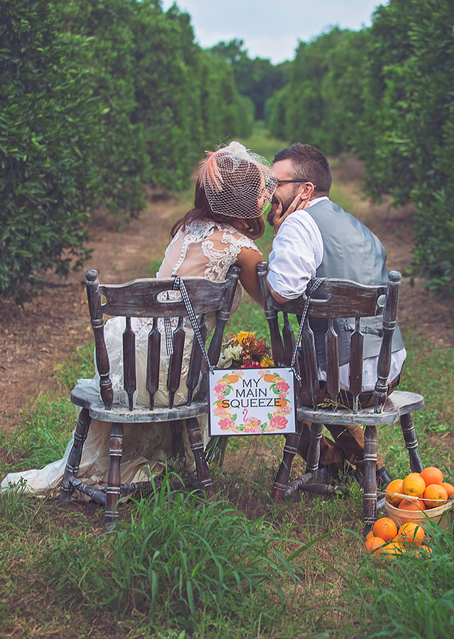 A cheerful and vibrant orange grove wedding inspiration shoot in Florida | Ashley Sanchez Photography and Yasmen Katrina Events