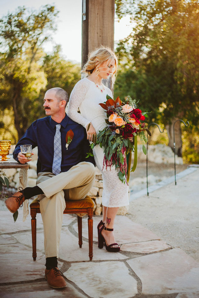 A jewel-toned moody mountaintop wedding styled shoot with a cigar bar | Bared Soul Photography: http://baredsoulphoto.com