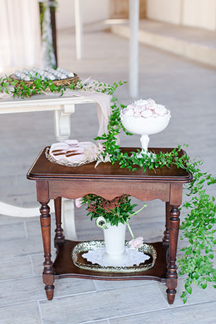 A modern barn wedding inspiration shoot with light and airy details and a palette of blush, white, gray and cream by Bethanne Arthur Photography