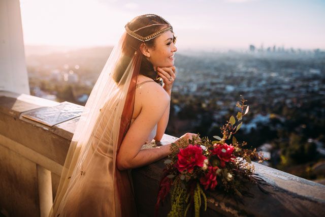 Old Hollywood glamour and art deco inspiration at Griffith Observatory by Betsy Newman Photography and Romance and Revelry Weddings and Events