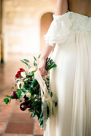 A romantic, candlelit bridal fashion shoot at an historic monastery in Miami | Bluespark Photography: http://bluesparkphotography.com