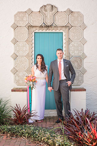 A modern and vibrant watercolor styled shoot at a historic Florida setting by Captured by Elle Photo + Video