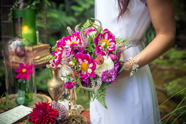 A whimsical and colorful Rivendell wedding styled shoot in an enchanted forest by Catch Studio