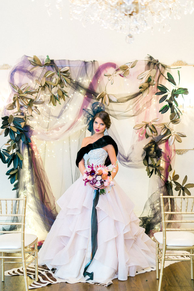 A midnight glam wedding styled shoot in historic Savannah by Catherine Ann Photography