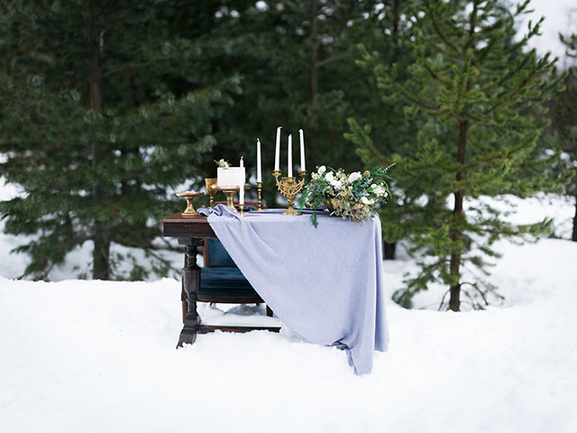 A Narnia inspired elopement styled shoot featuring elements from The Lion, The Witch and The Wardrobe by Charlotte Allegra Photography and snowberry event + design