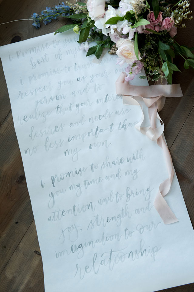 A stunningly romantic powder blue styled shoot with ghost chairs, gorgeous calligraphy, luscious florals and the cutest bulldog ever by Christine Chang Photography and Skybox Event Productions
