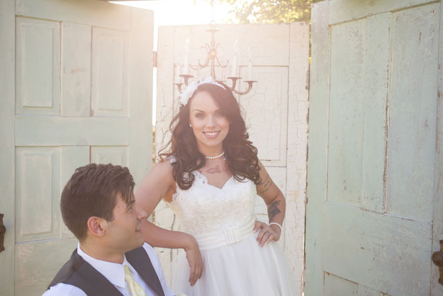A rustic blue and yellow lemonade wedding inspiration shoot with a custom lemonade stand // photo by Christine Picheca Photography: http://christinepicheca.com || see more on https://blog.nearlynewlywed.com