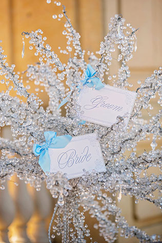 A Frozen-inspired wedding styled shoot featuring the Elsa Wedding Dress from Alfred Angelo's Disney Fairy Tale Bridal collection // photo by Contemporary Captures Photography: http://www.contemporarycaptures.com || see more on https://blog.nearlynewlywed.com