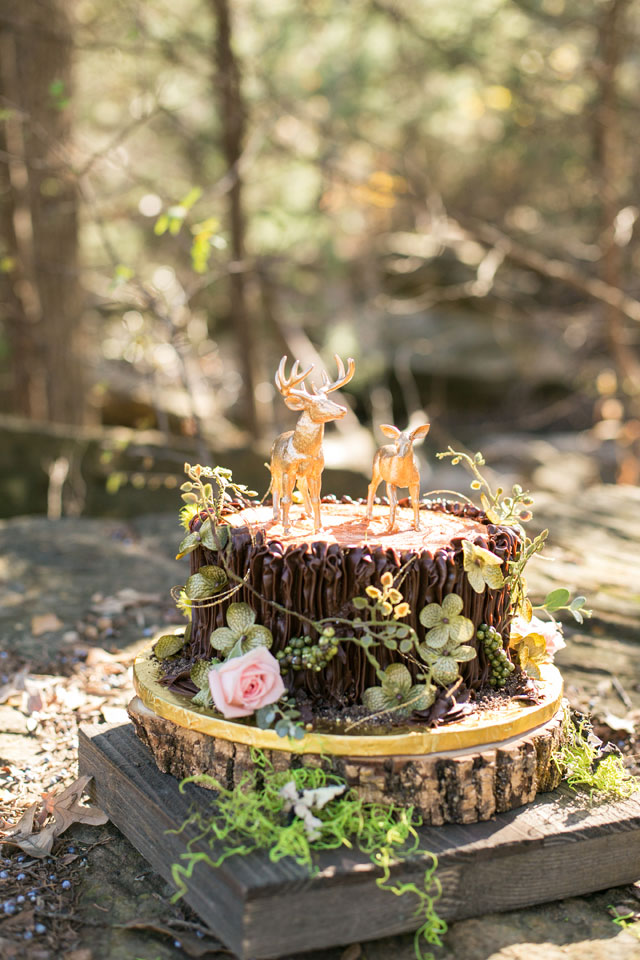 Romantic floral arrangements and whimsical woodland details are the focus of this My Deer One styled shoot from Convey Studios