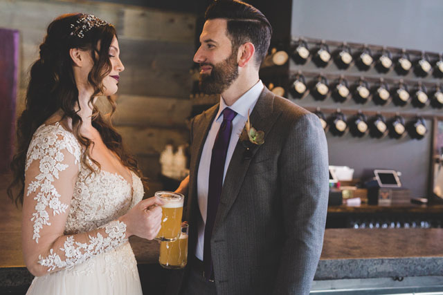 A dark and moody autumn craft brewery wedding inspiration shoot inspired by Brewery Legitimus' Witches Brew by Corey Lynn Tucker Photography