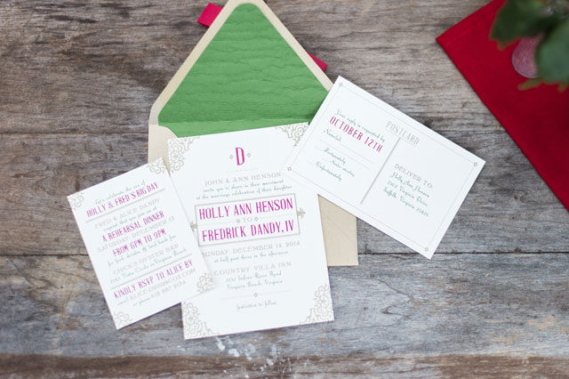 A rustic red and green winter wedding inspiration shoot at a country villa // photo by Elizabeth Henson Photos: http://elizabethhensonphotos.com || see more on https://blog.nearlynewlywed.com